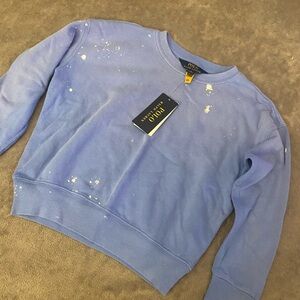 Polo Ralph Lauren Light Blue Sweatshirt with White Accents